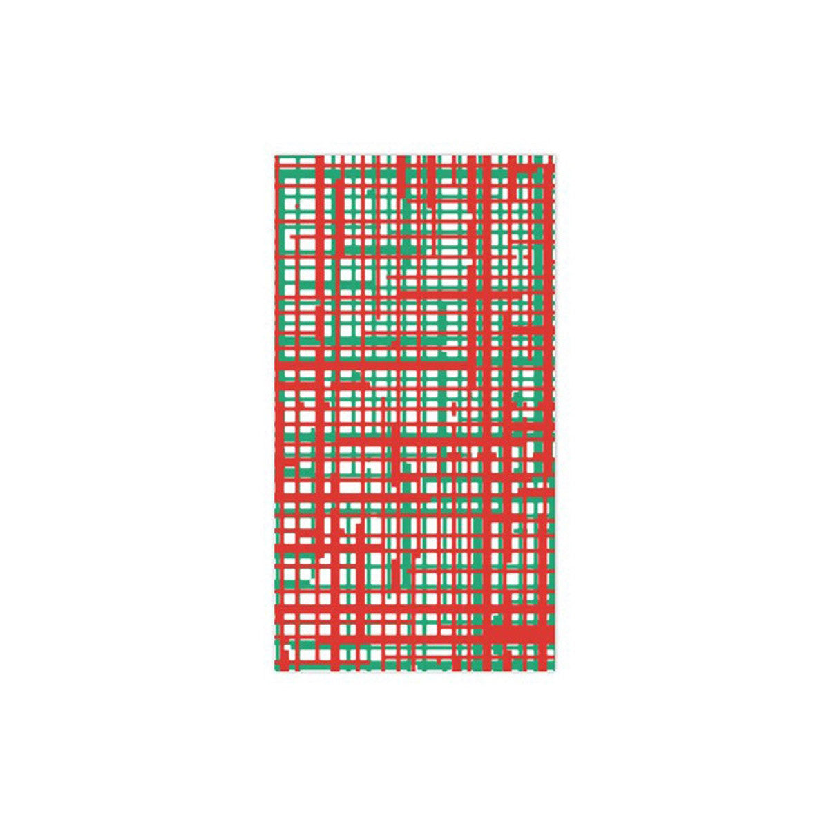 Vietri Green & Red Plaid Guest Towels
