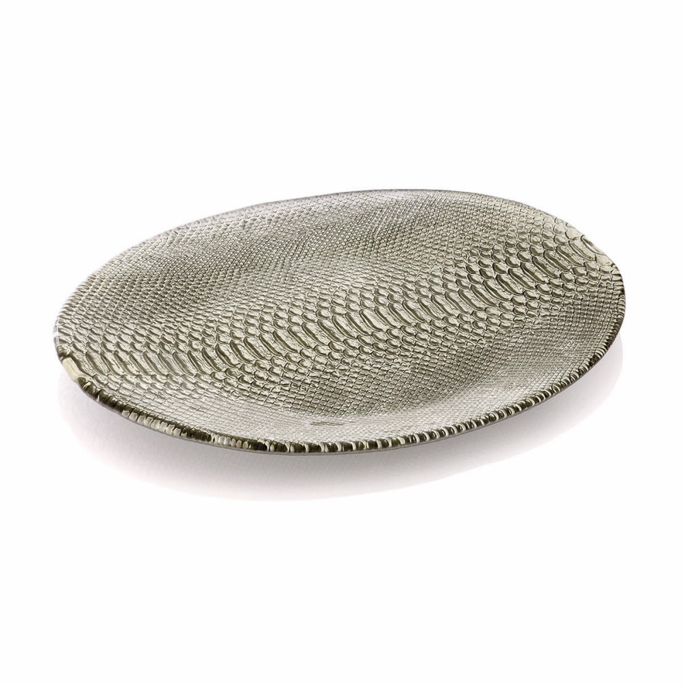An image of IVV Divina Oval Platter Decoration - Beige/Chrome