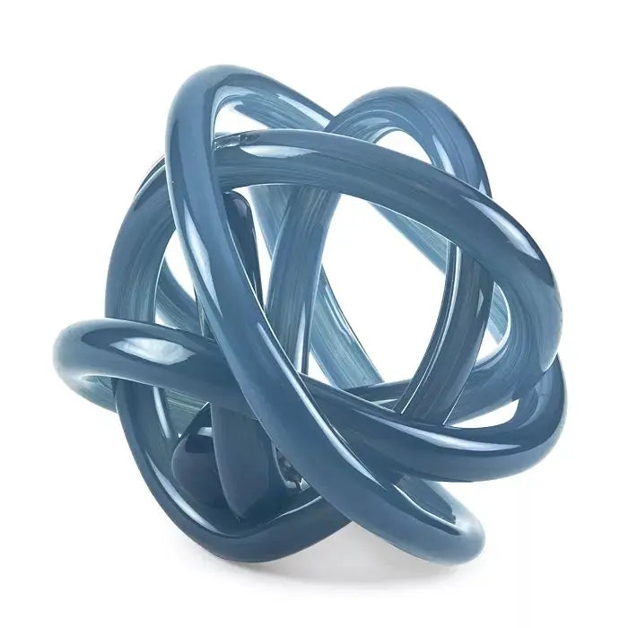 Tizo Hand Blown Glass Knot in Smokey Blue