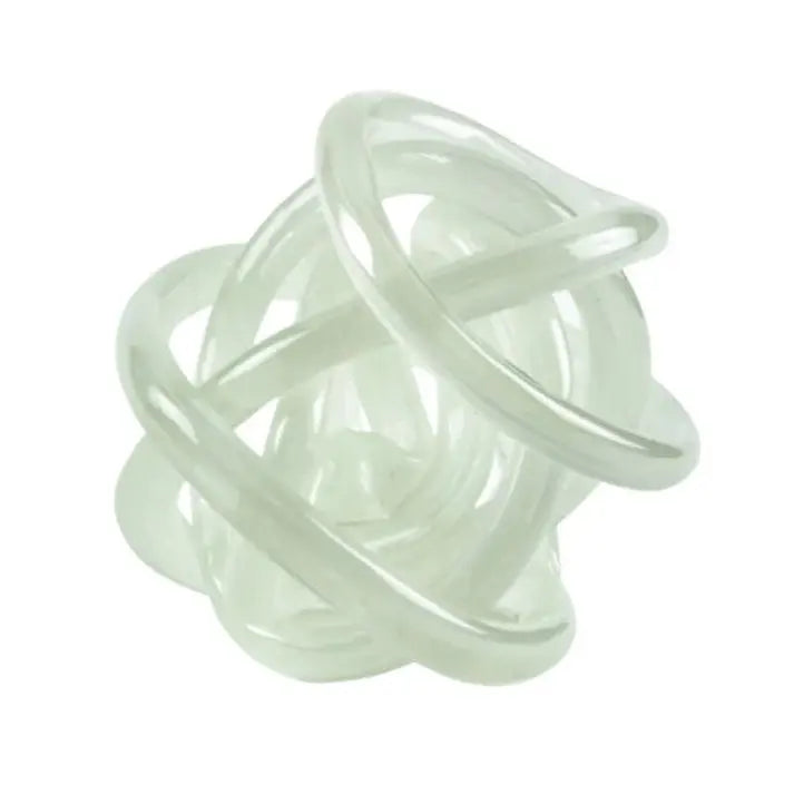 Tizo Hand Blown Glass Knot in White