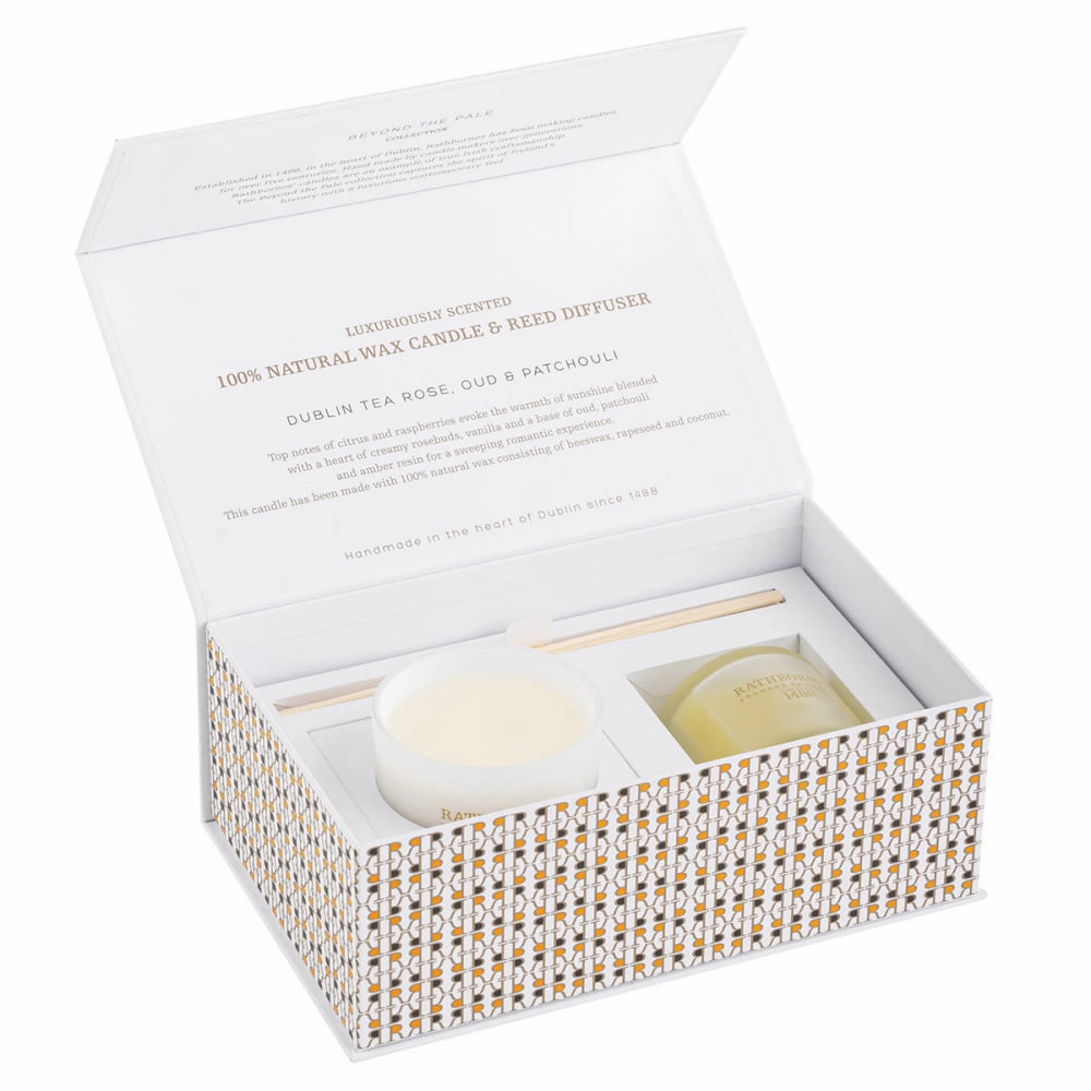 Rathbornes Dublin Tea Rose Diffuser & Candle Gift Set