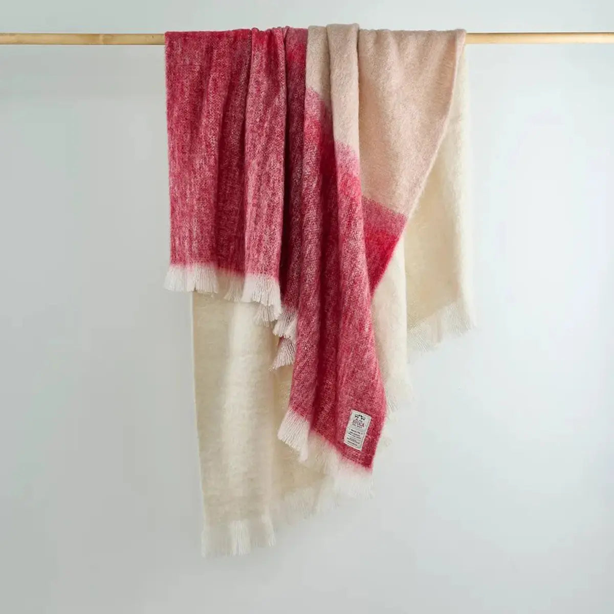 Avoca Ombre Mohair Throw in Red