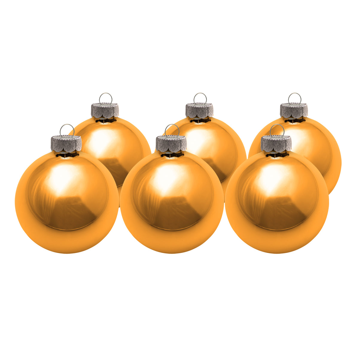 Whitehurst Shiny Glass Ball Ornaments - Box of 6