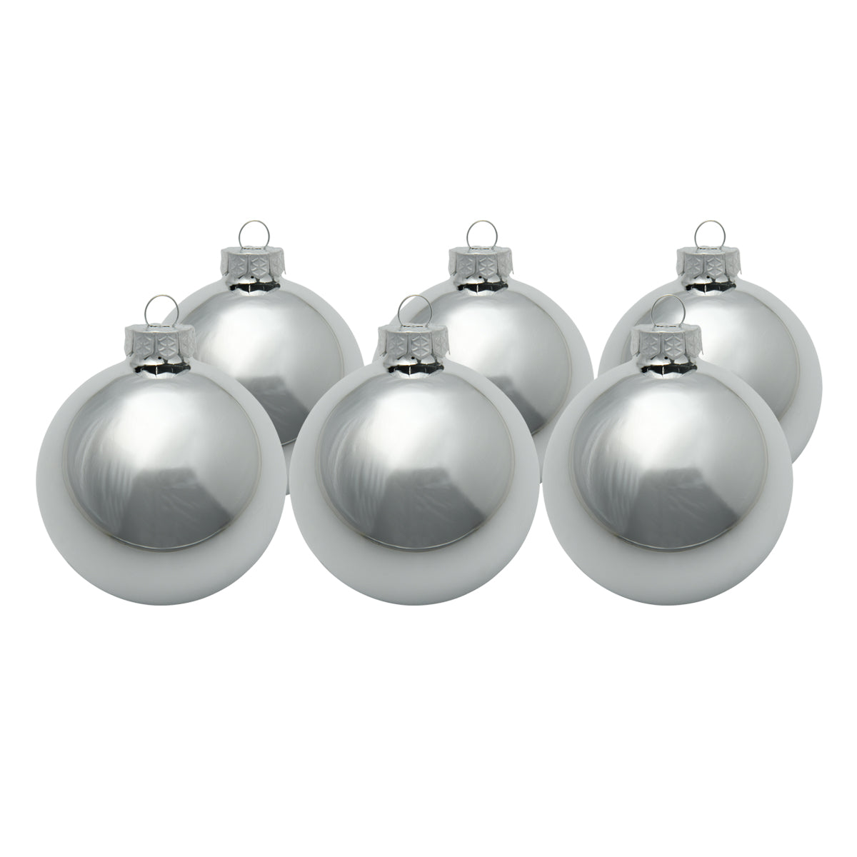 Whitehurst Shiny Glass Ball Ornaments - Box of 6