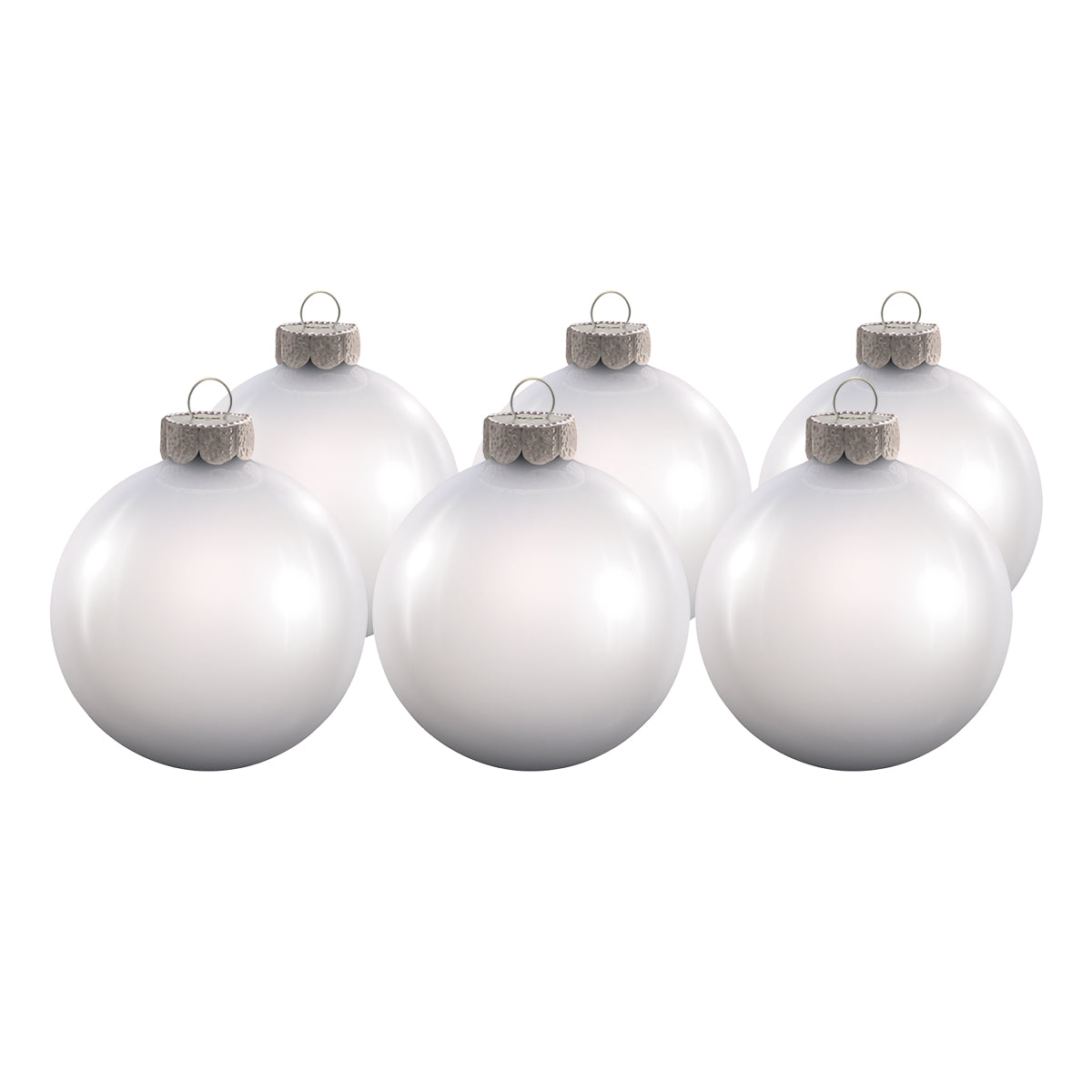Whitehurst Shiny Glass Ball Ornaments - Box of 6