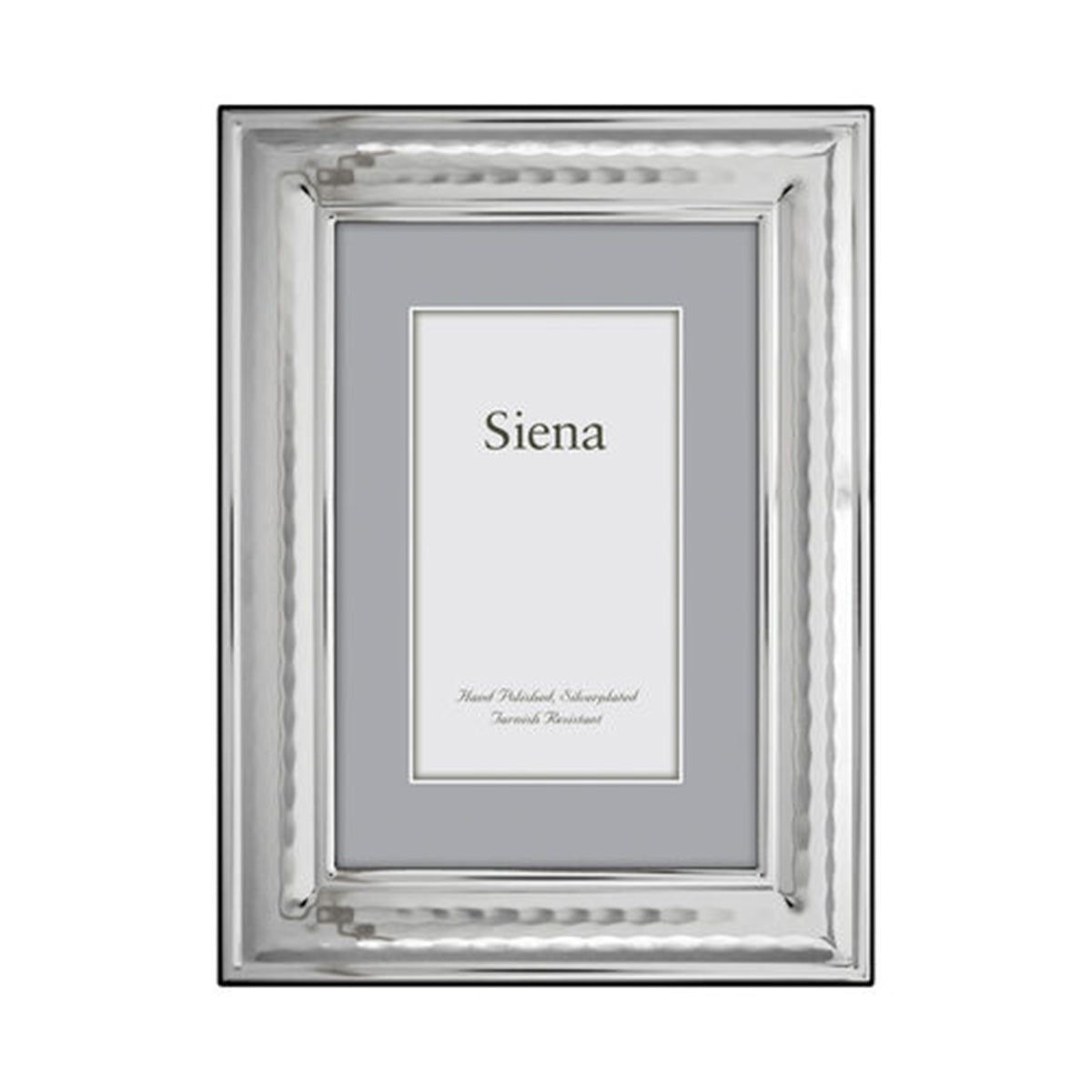 An image of Siena Hammered Dimensional Silverplate Frame