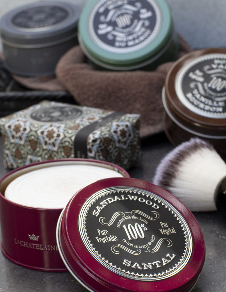 An image of La Chatelaine Moraccan Mint Shaving Soap 5.3  oz