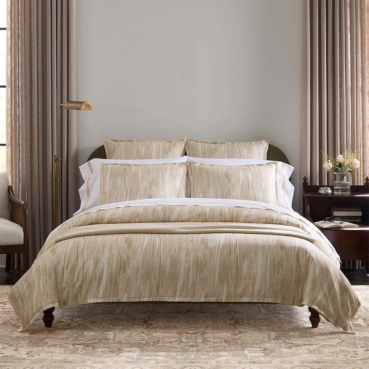 An image of Sferra Brina Sand Duvet Cover