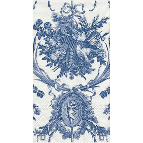 Caspari Romantic Toile Guest Towels in blue