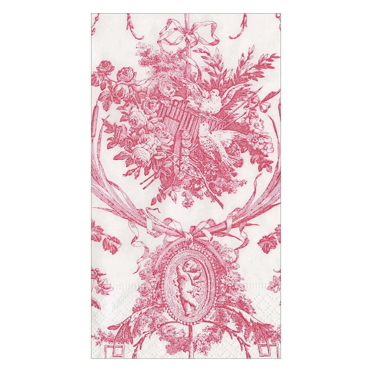 Caspari Romantic Toile Guest Towels in Rose