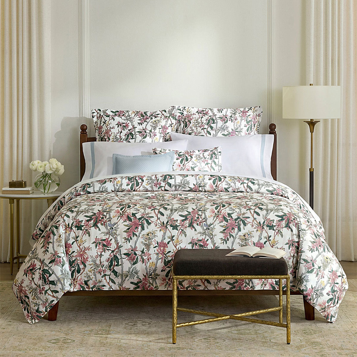 An image of Sferra Ramaglia Blush Duvet Cover