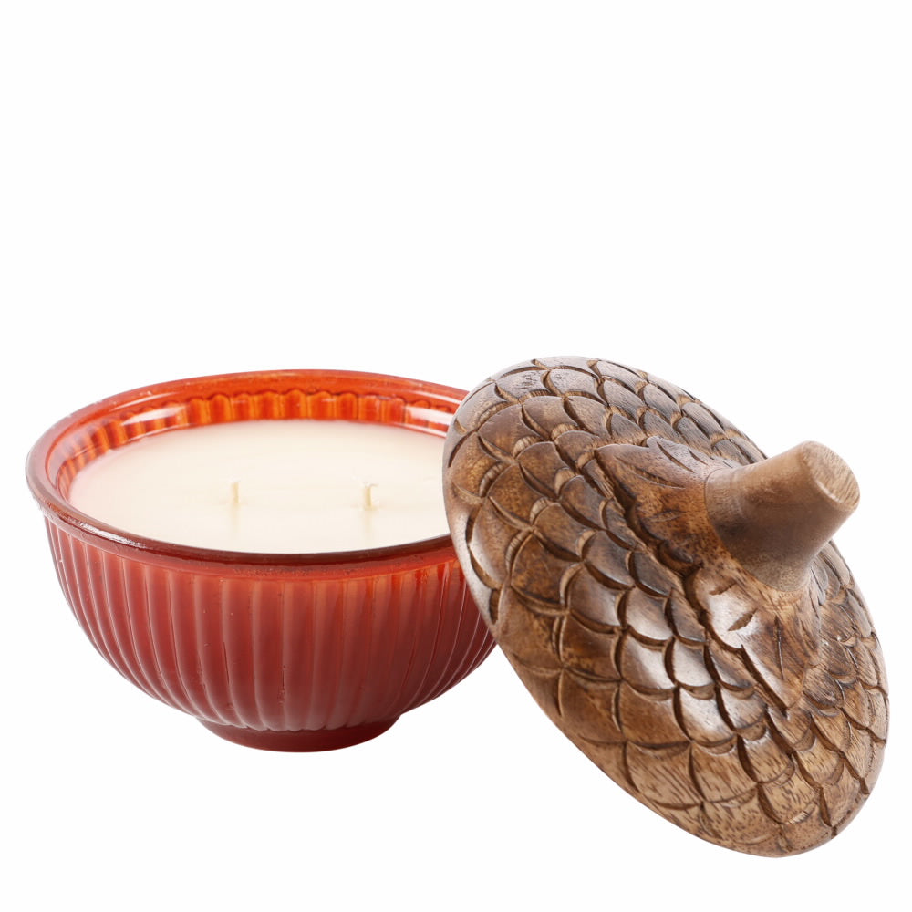 Lux Fragrances Heirloom Pumpkin Glass Acorn Candle