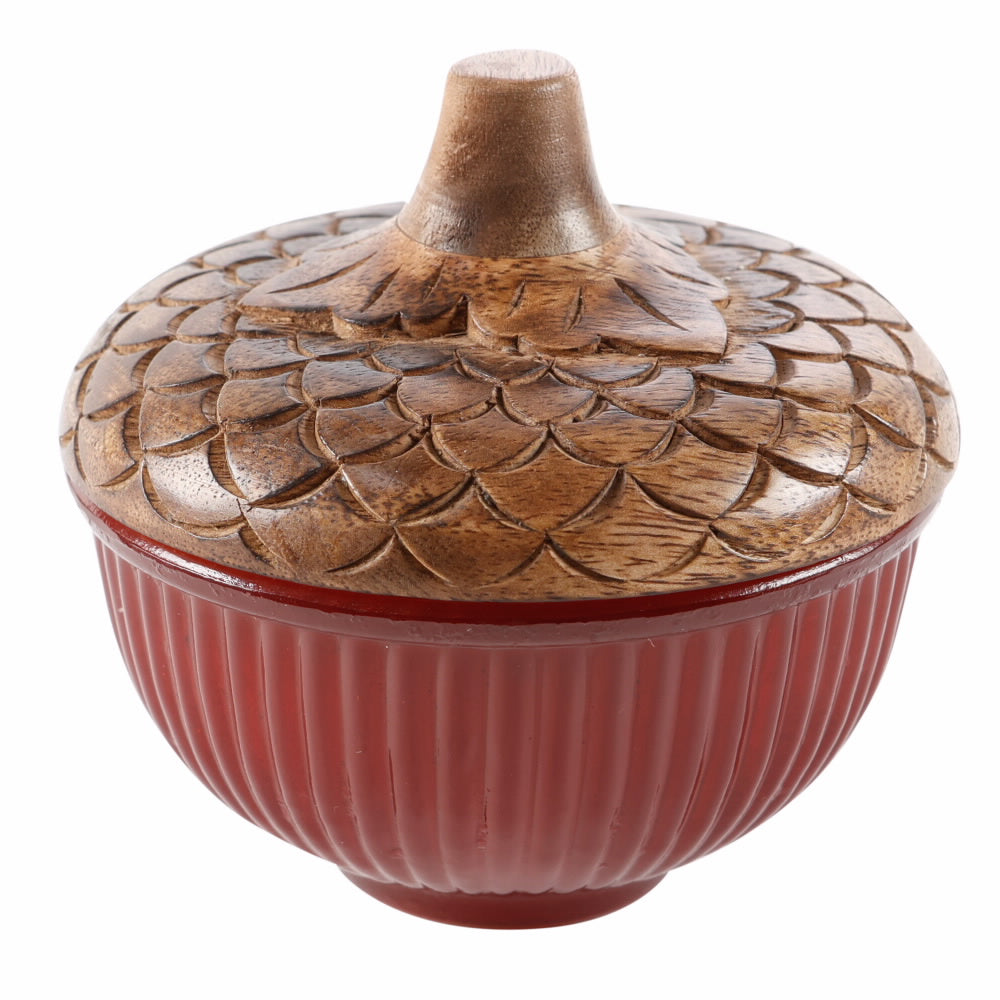 An image of Lux Fragrances Heirloom Pumpkin Glass Acorn Candle
