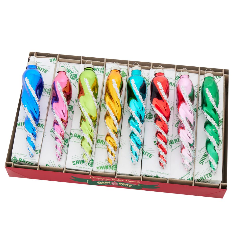 An image of Christopher Radko Confetti Glass Icicle Set