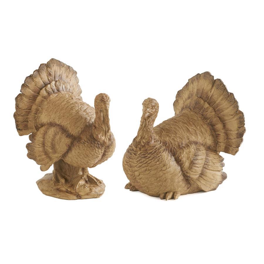 K & K Resin Standing Turkeys- Set of 2