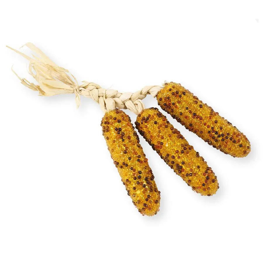 K and K Yellow Beaded Corn Set of 3