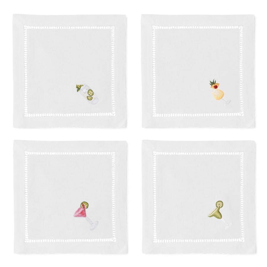 An image of Henry Handwork Summer Drinks Mixed Cocktail Napkin - Set of 4