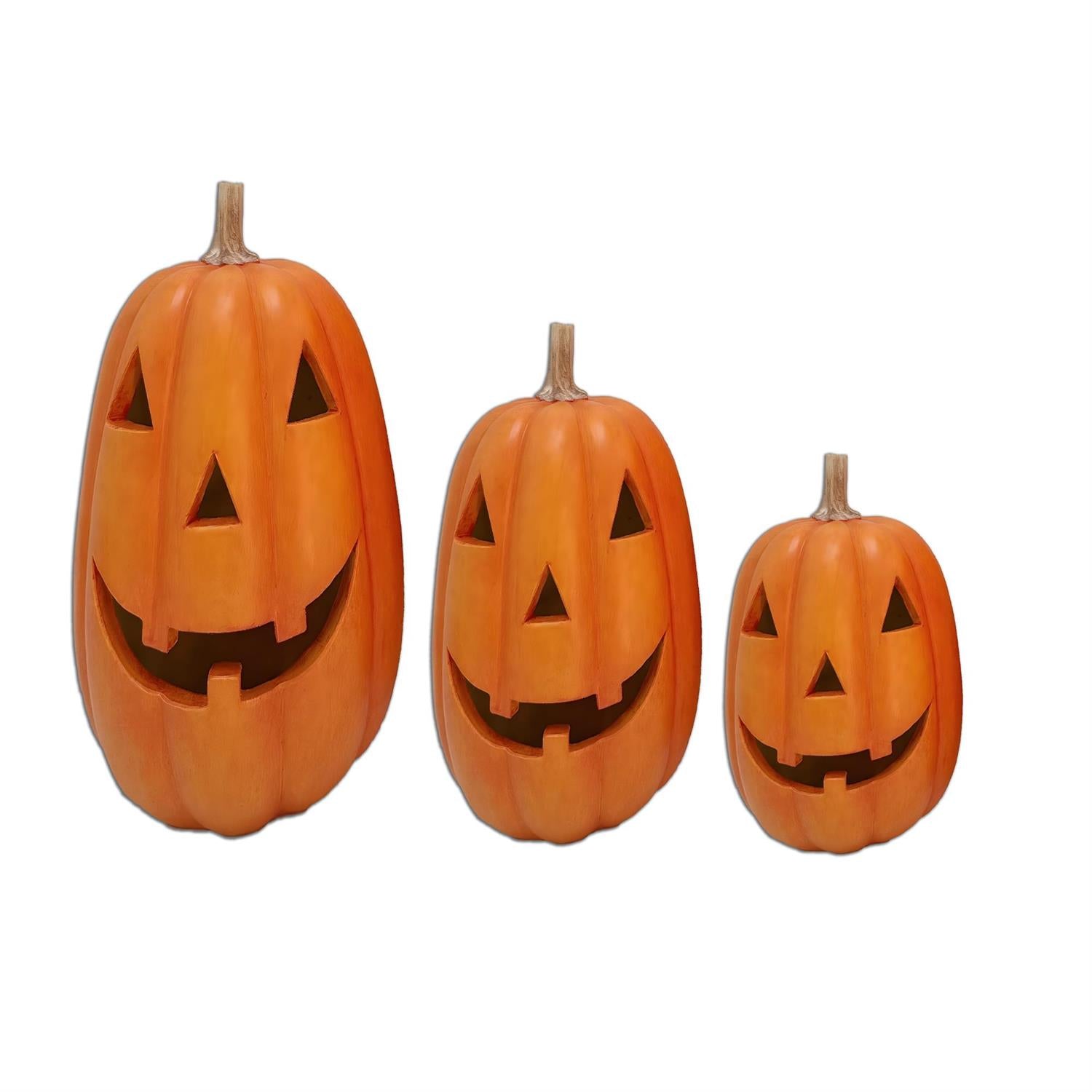 K&K Interiors Orange Resin Jack-o-lanterns - Set of 3
