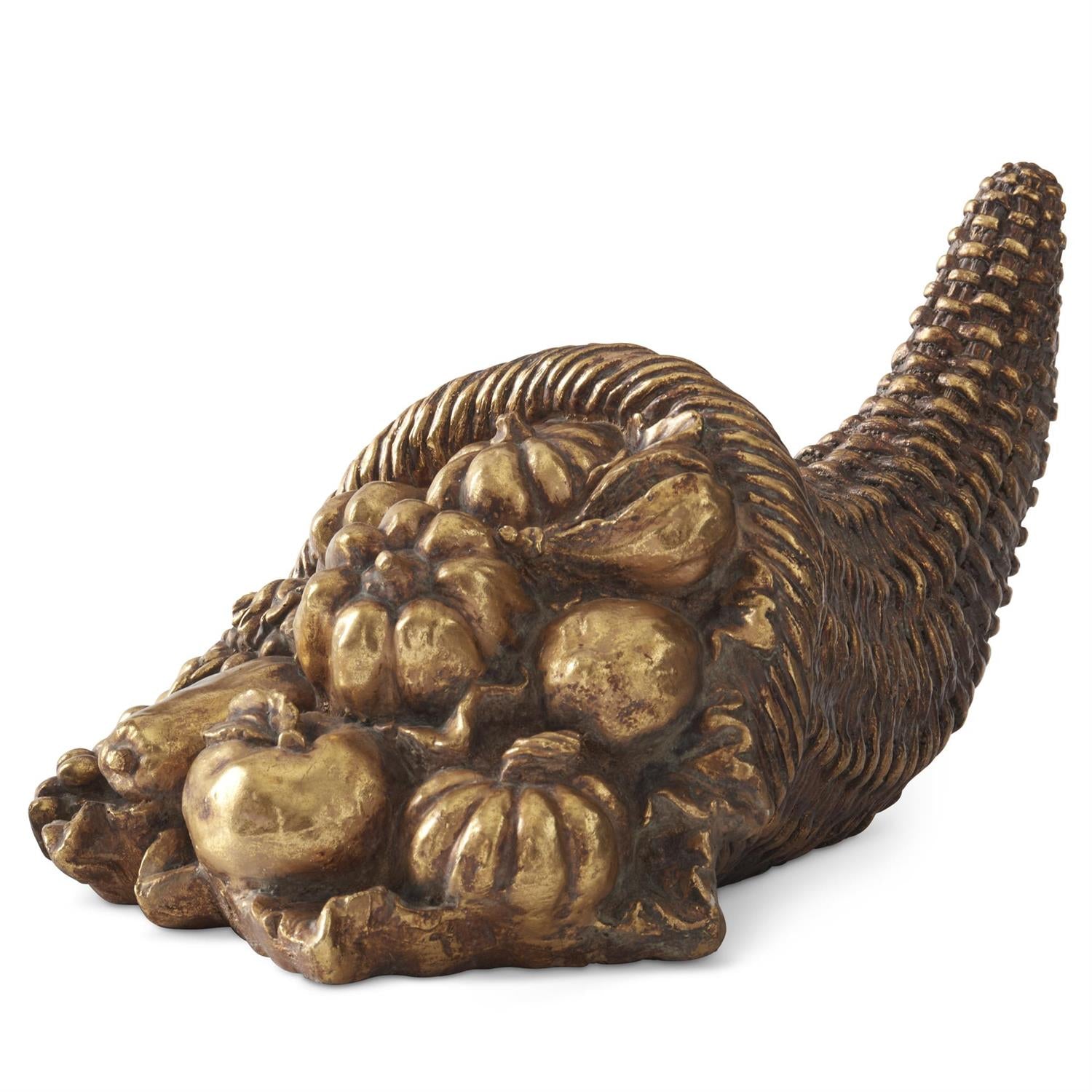 An image of K&K Interiors 8.25" Gold Resin Cornucopia