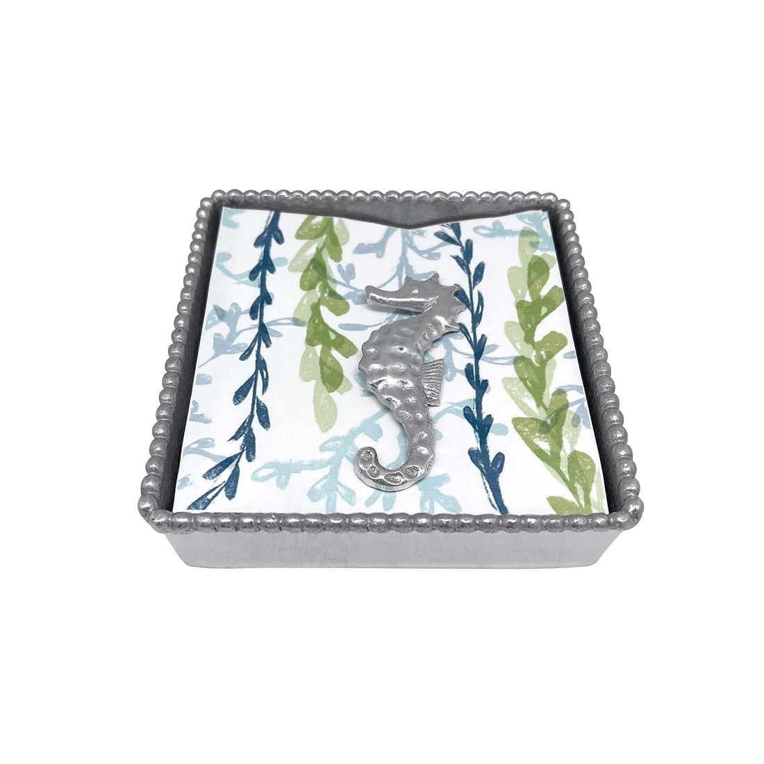 An image of Mariposa Seahorse Beaded Napkin Box