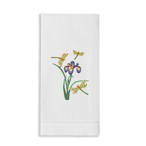 Henry Handwork Iris and Dragonfly Hand Towel