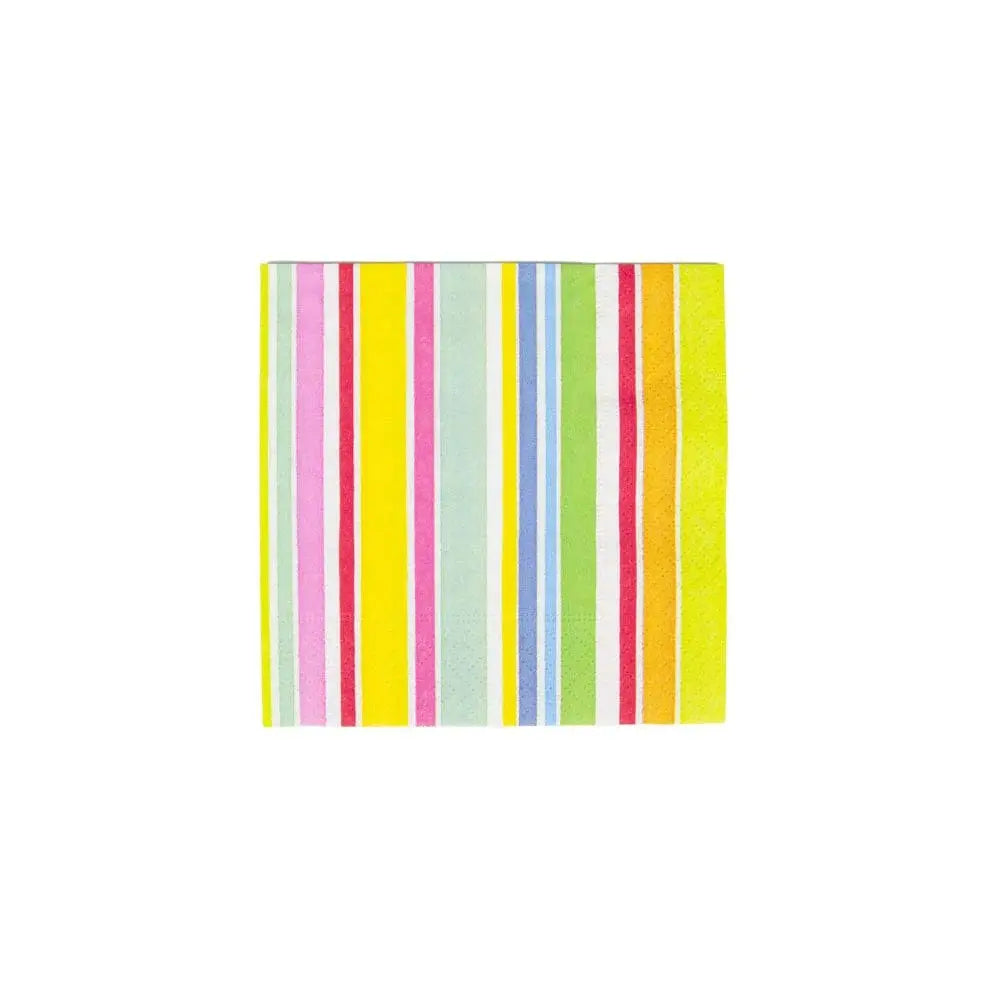 Caspari Cabana Stripe Bright Cocktail Napkins