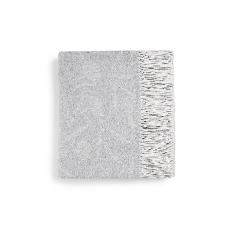 An image of Michael Aram Wildflowers Throw - 70"x50" - Linen and White