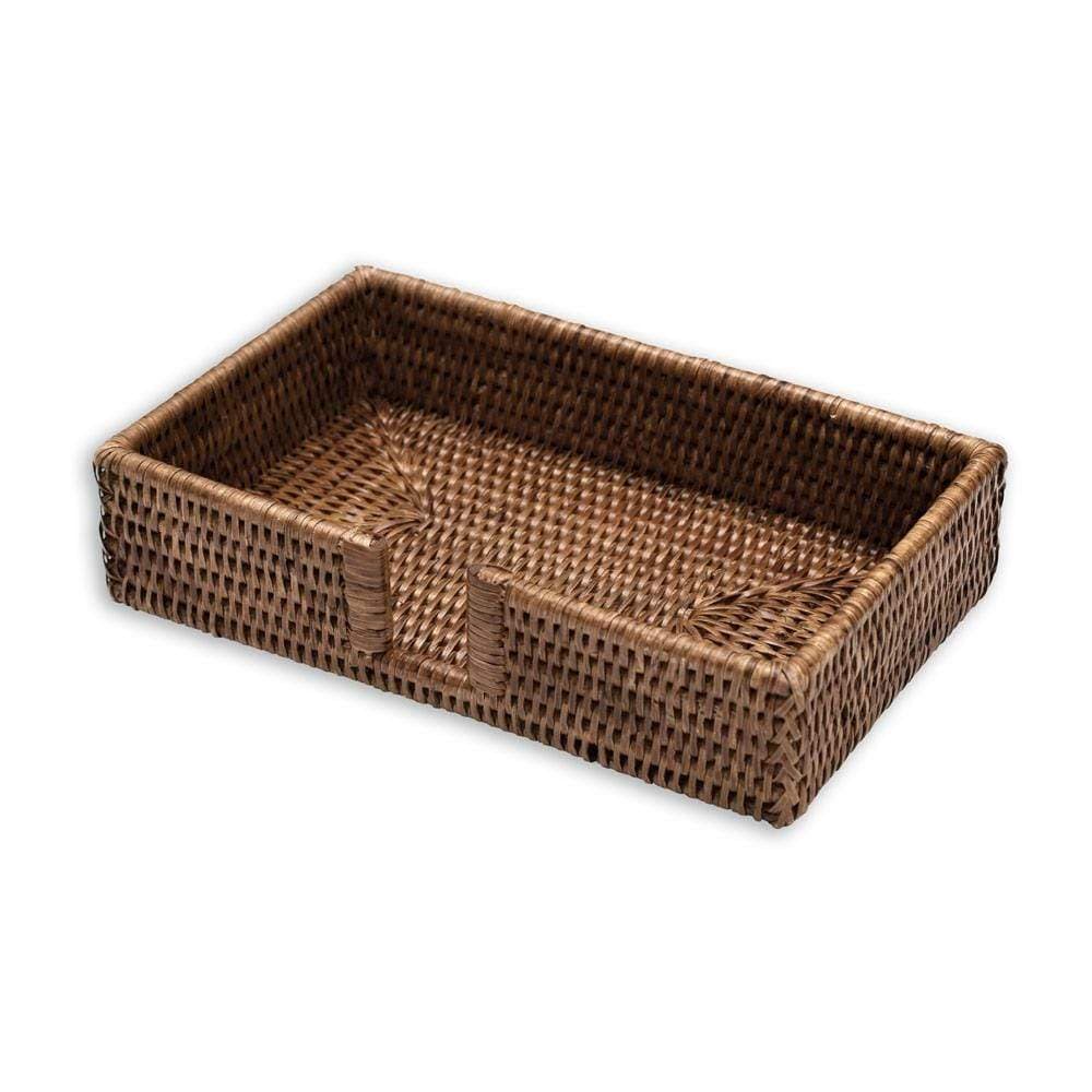 Caspari Rattan Guest Towels Holder