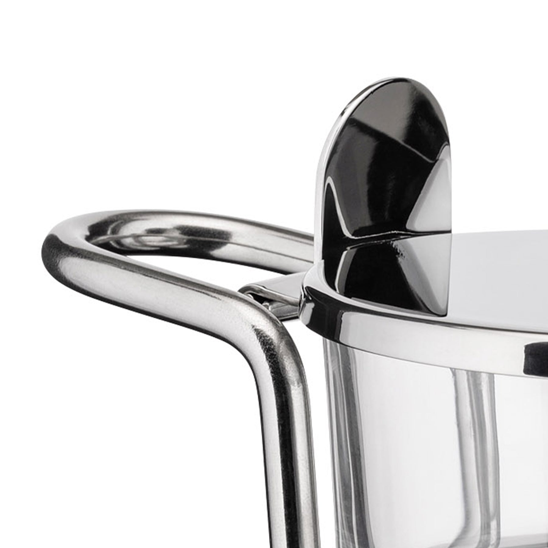 An image of Alessi Ettore Sottsass Stainless Steel and Glass Parmesan Cheese Cellar