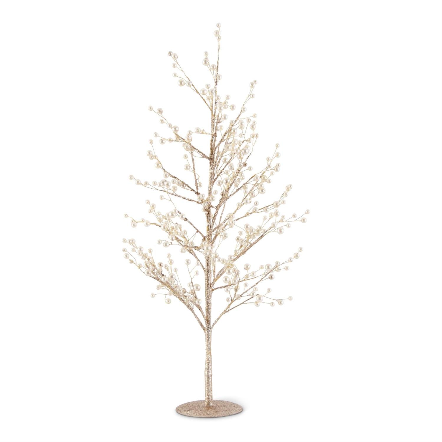An image of K & K Gold Glittered Twig Tree with Pearl