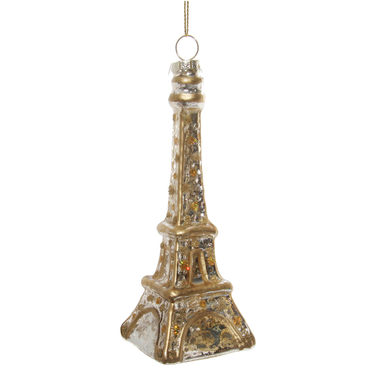 Shishi Glass Eiffel Tower Ornament - Clear Gold