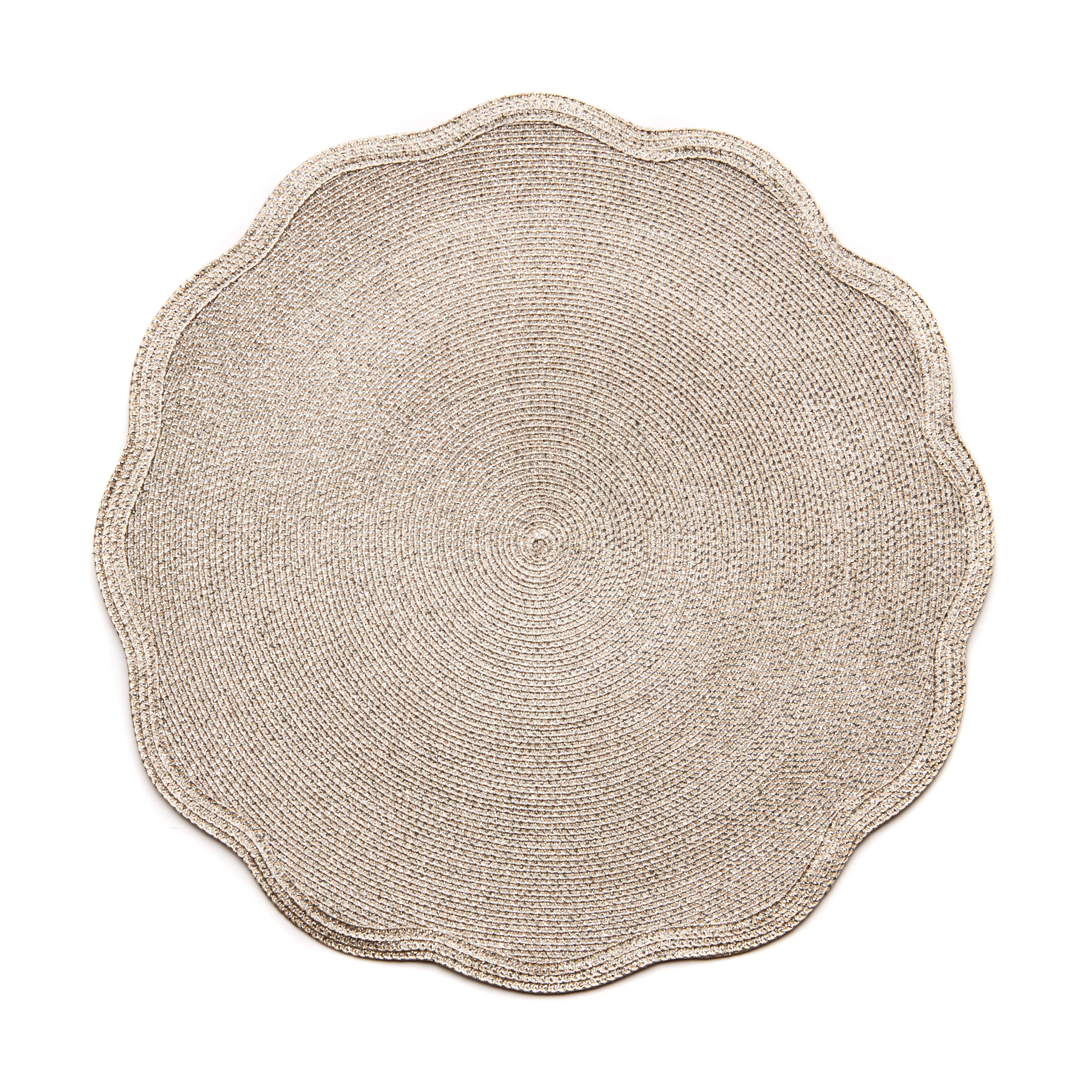 Deborah Rhodes Glimmer Round Scallop Placemat - Set of 4