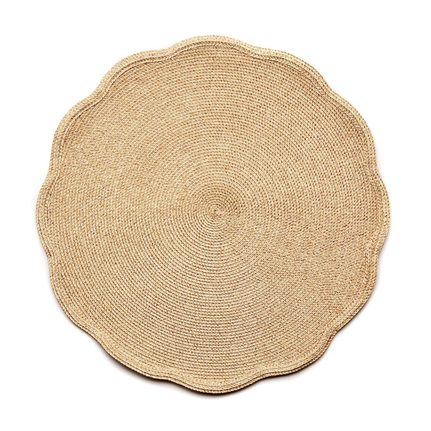 An image of Deborah Rhodes Glimmer Round Scallop Placemat - Set of 4