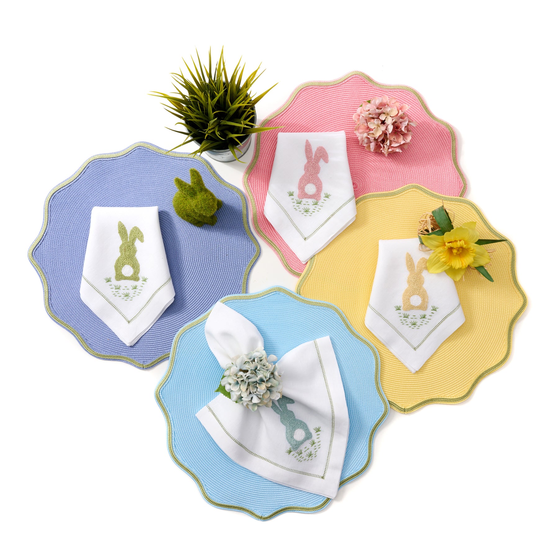 An image of Deborah Rhodes Summer Piped Oxford Placemat - Set of 4