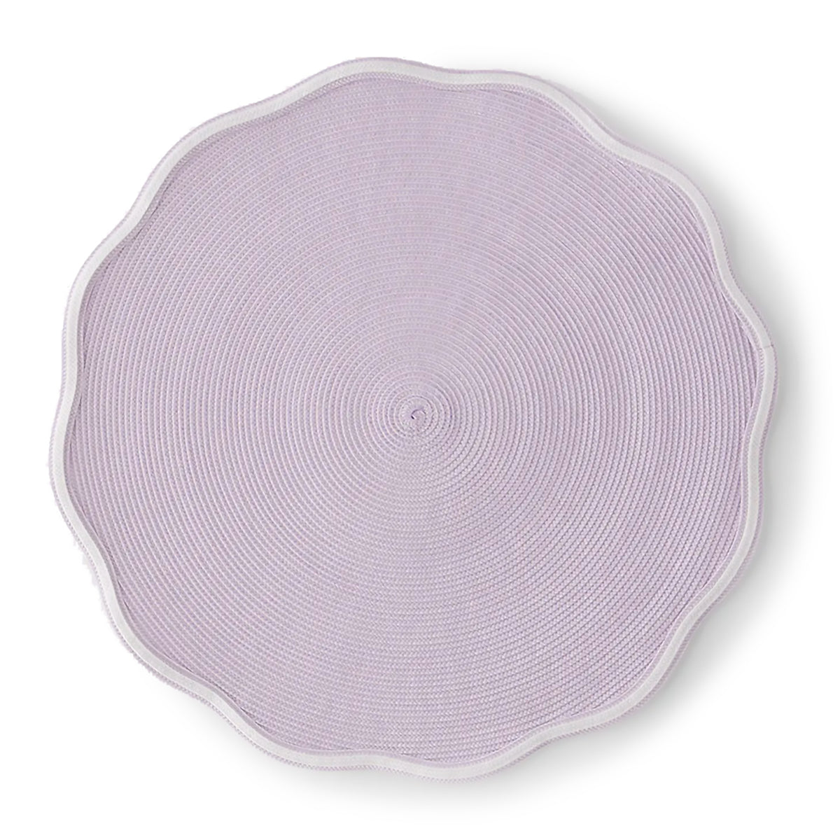 Deborah Rhodes Piped Trim Round Scallop Placemats - Set of 4