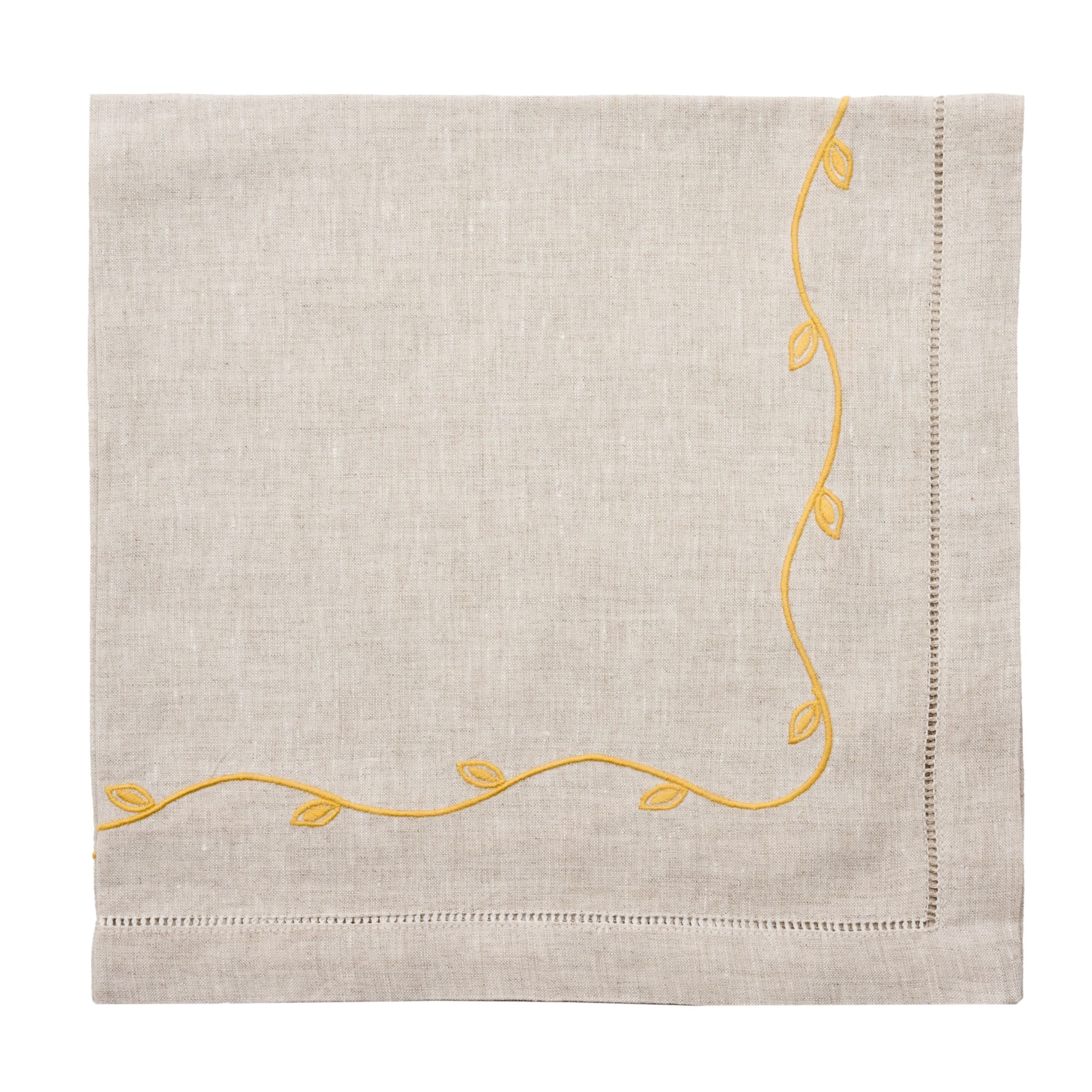 Deborah Rhodes Flax Garden Vine Embroidered Napkin - Set of 4