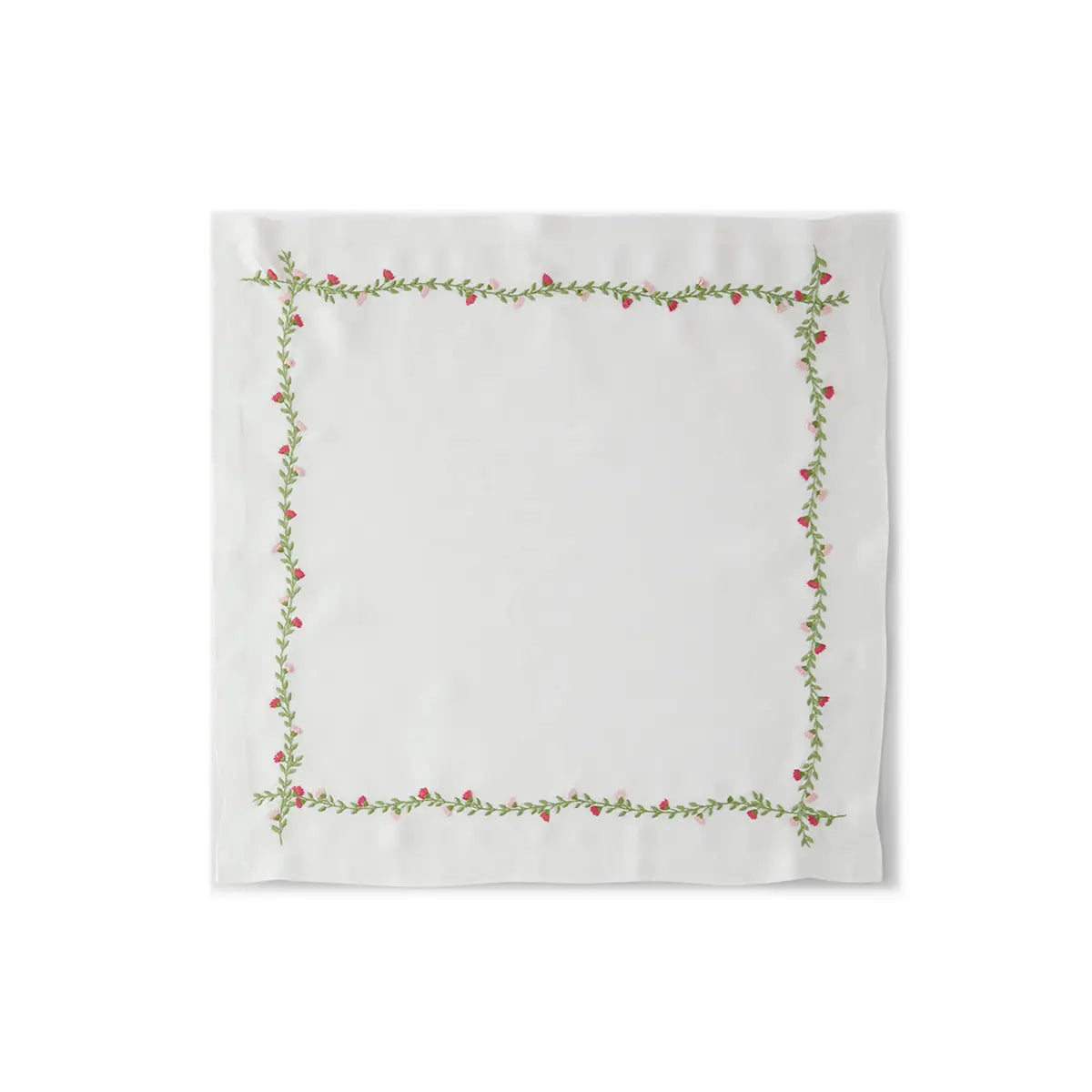 Deborah Rhodes White Cottage Garden Napkin in Pink