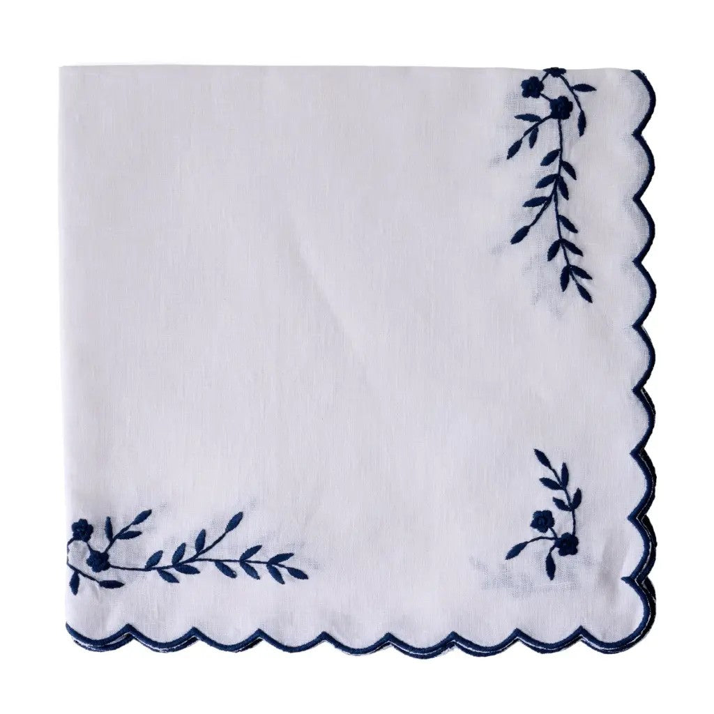 An image of Deborah Rhodes French Garden Set of 4 Embroidered Napkins