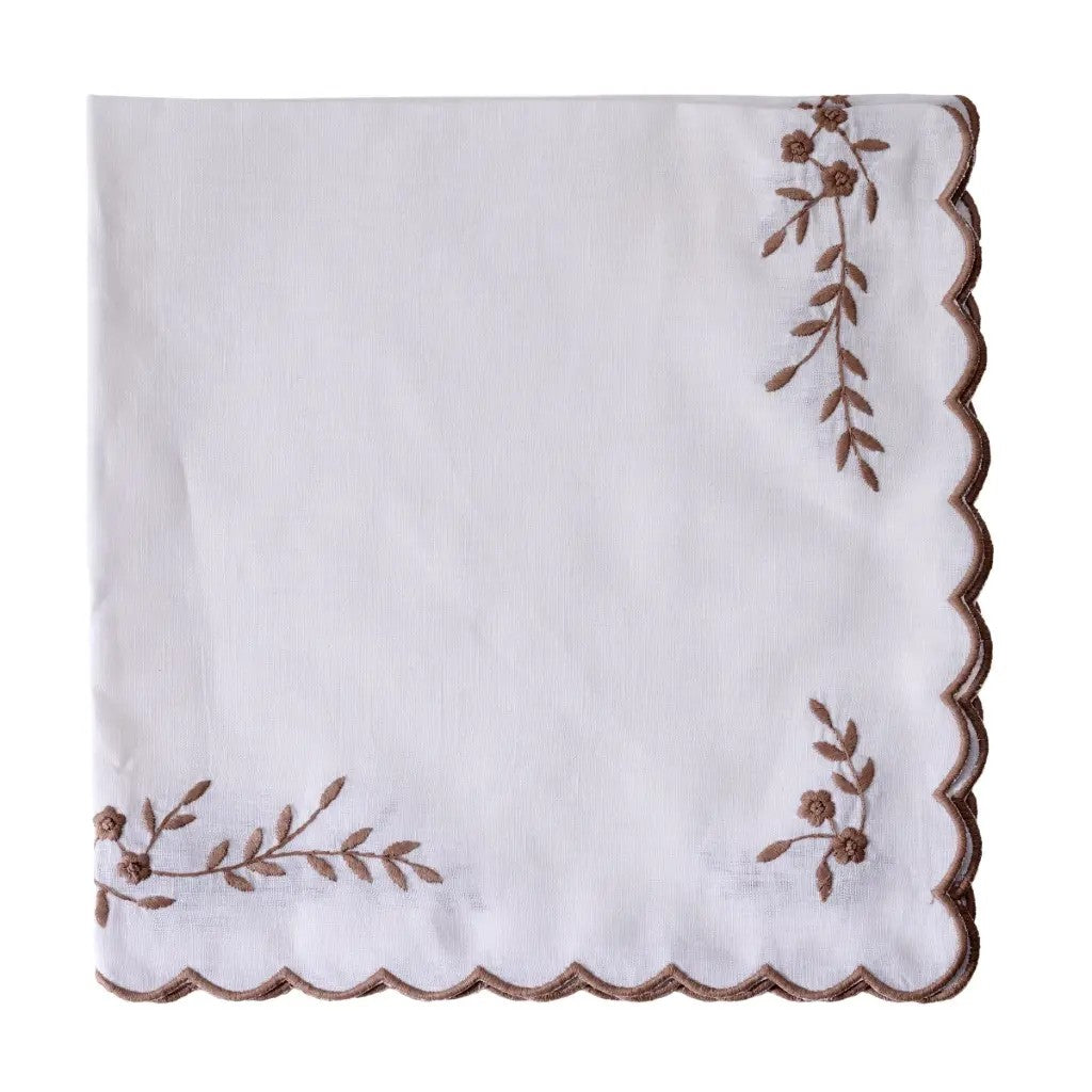 An image of Deborah Rhodes French Garden Set of 4 Embroidered Napkins