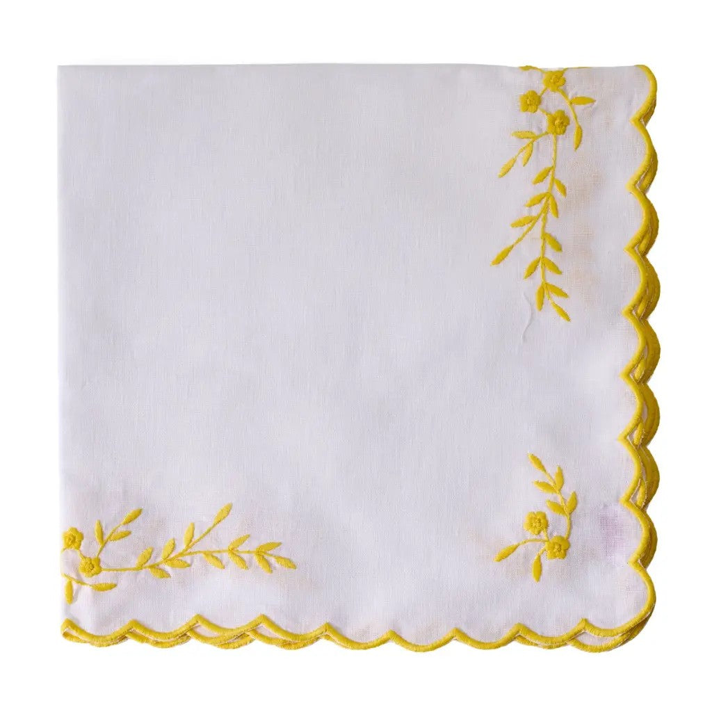An image of Deborah Rhodes French Garden Set of 4 Embroidered Napkins