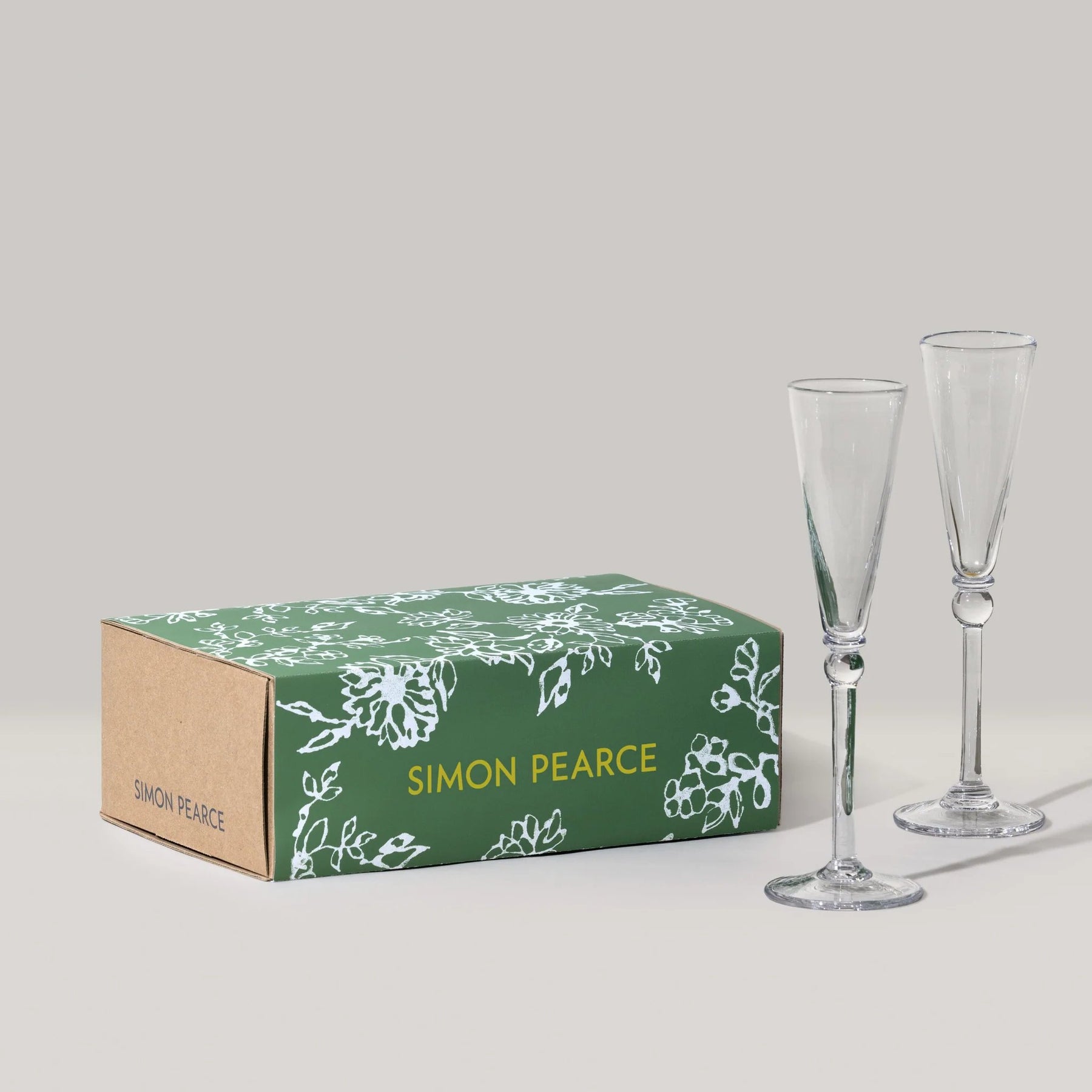 An image of Simon Pearce Hartland Flute in Gift Box - Set of 2