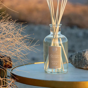 Antica Farmacista Desert Sage HA Diffuser with Reeds outside on a table