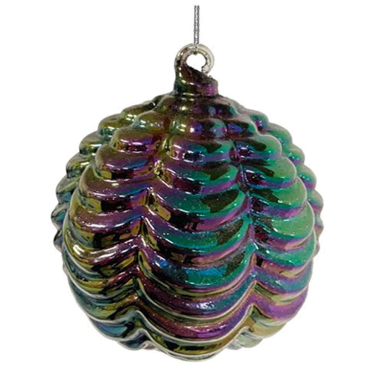 An image of ShiShi Frilled Purple Lustered Ball Ornament