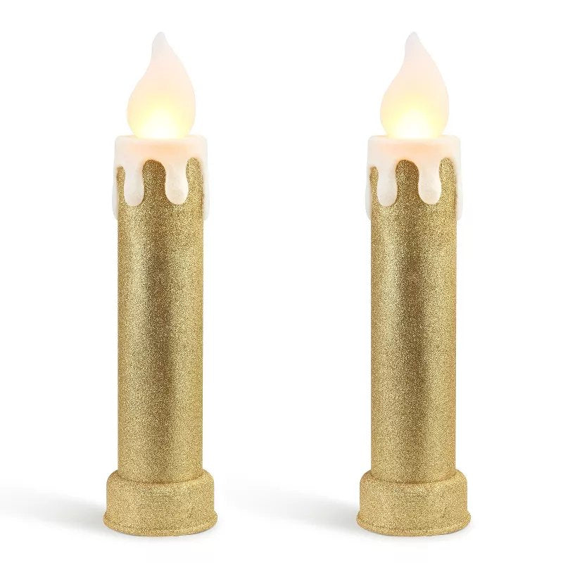 Mr. Christmas Glitter Blow Mold Candle (Set of 2)