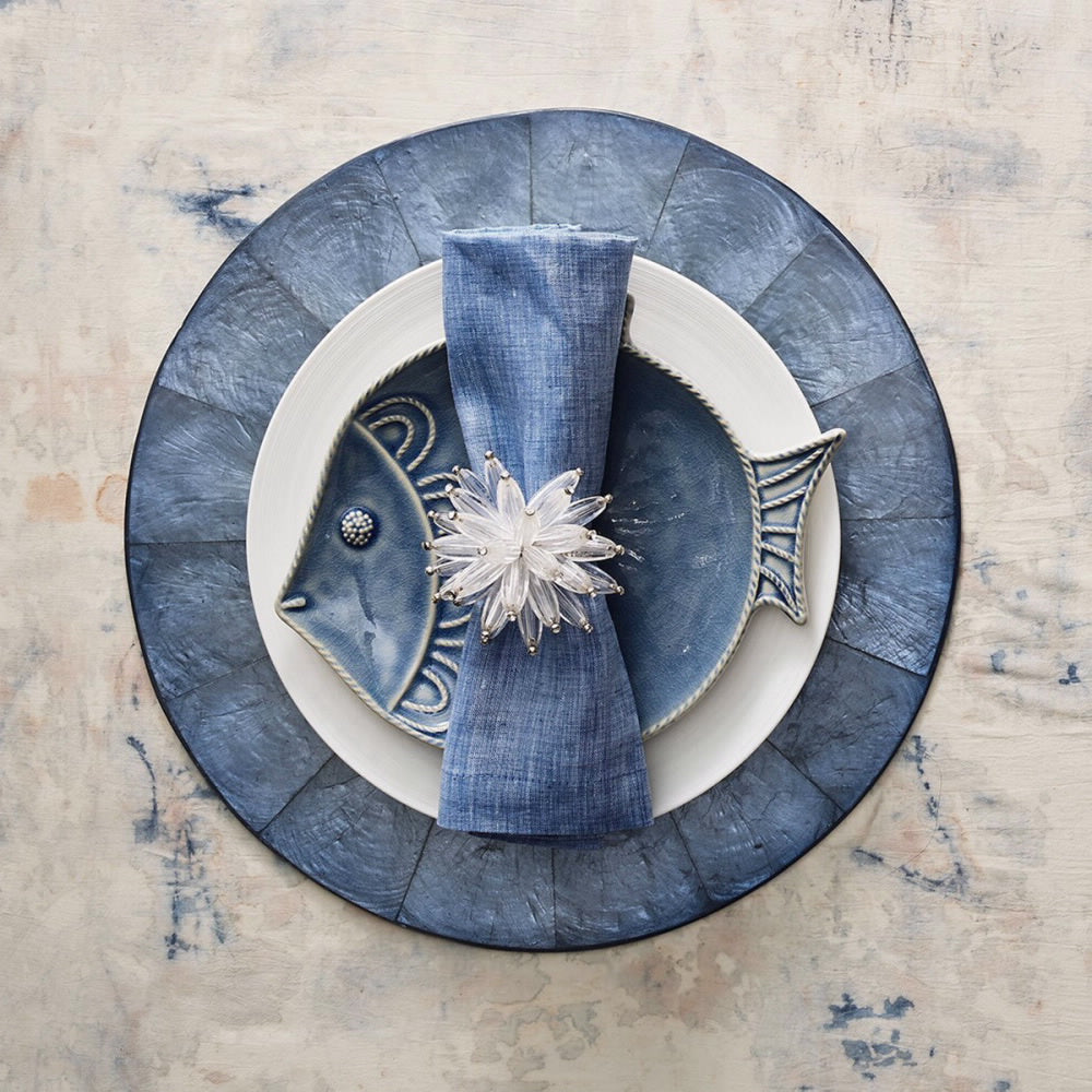 Kim Seybert Napkin Ring Constellation - Silver, Crystal Set of 4