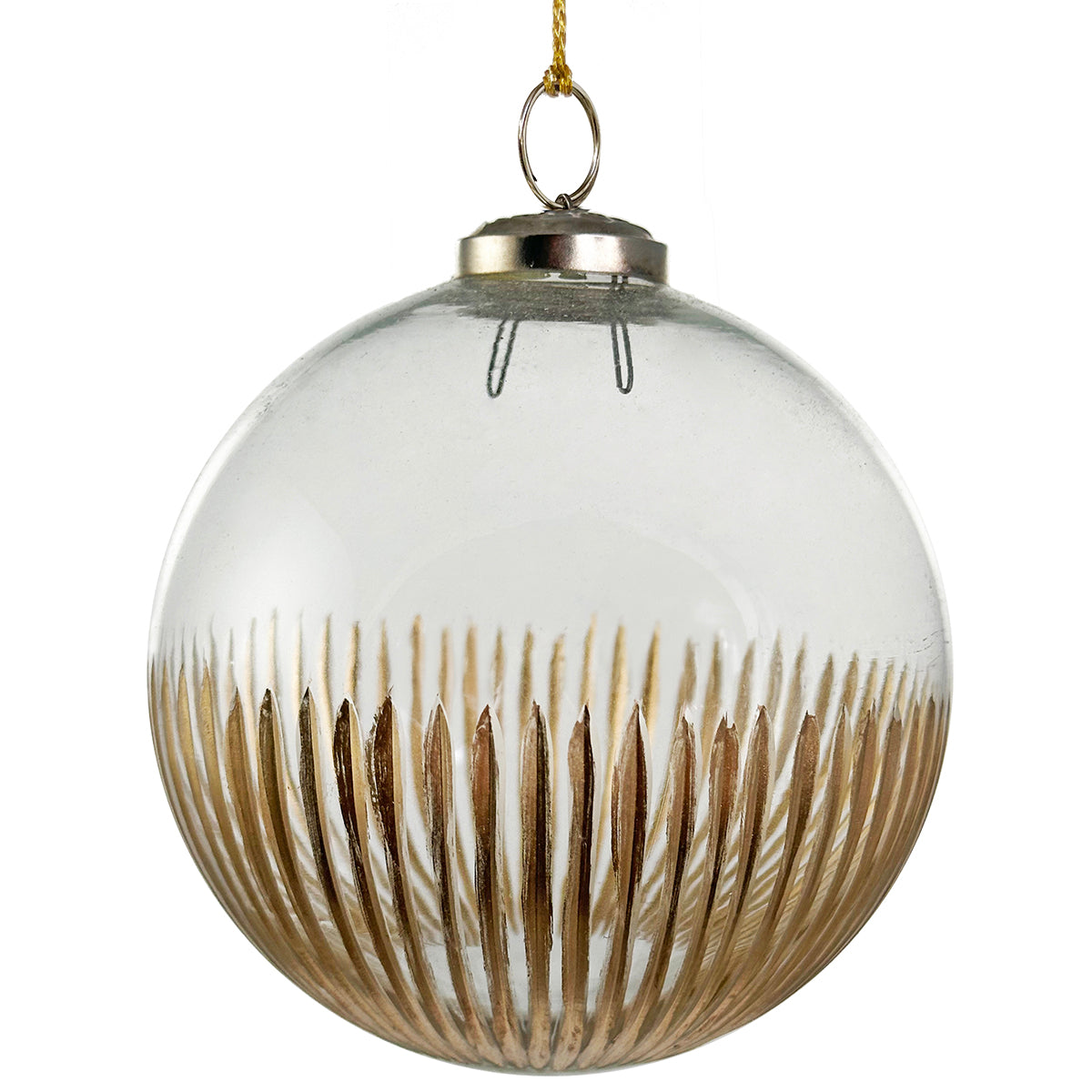 Shishi Clear Gold Cut Ball Ornament