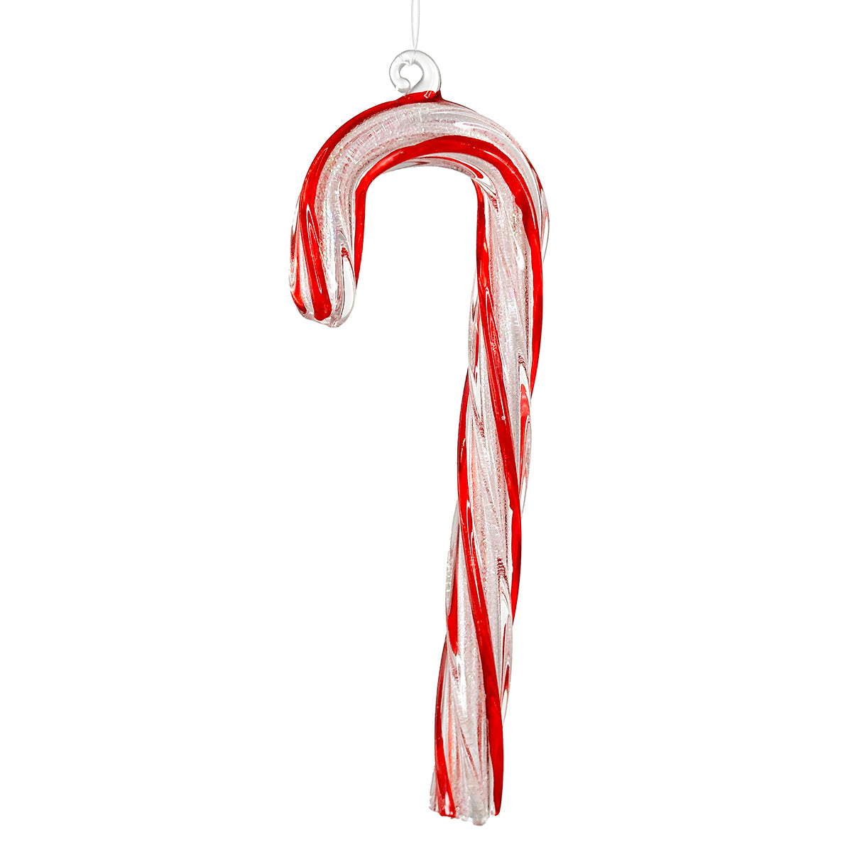 An image of Shishi Glass Frosted Candy Cane Ornament