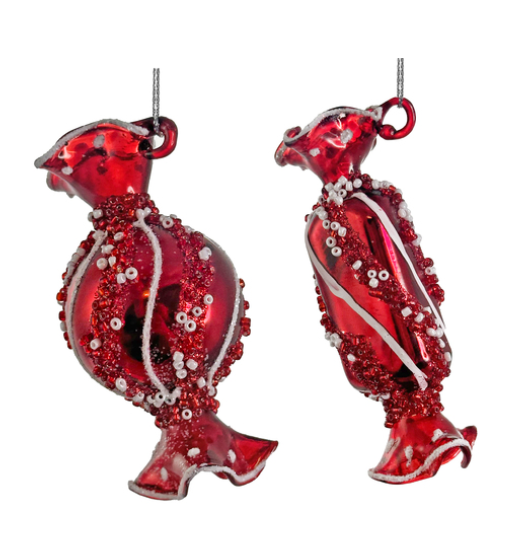 An image of Shishi Assorted Red & White Glass Candy - Set of 2