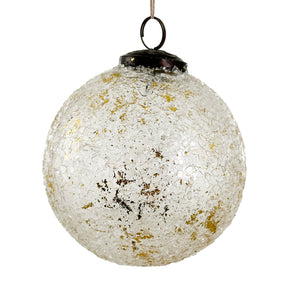 Shishi Glass Ball Ornament clear mosaic with gold leaf