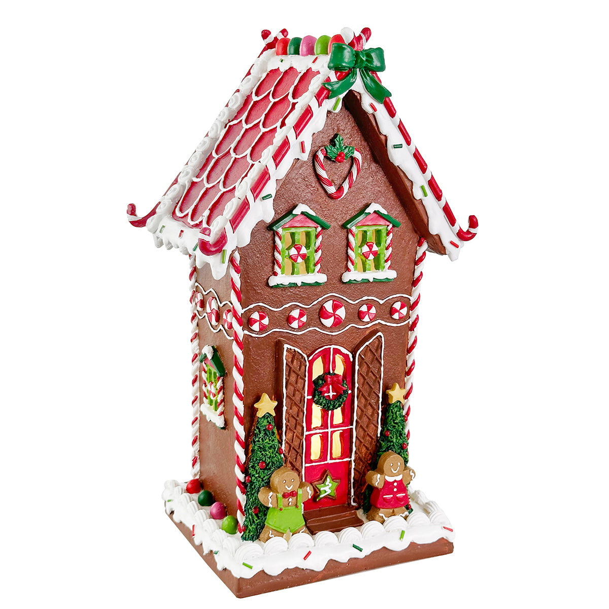 An image of Shishi Tall Gingerbread House with LED lights